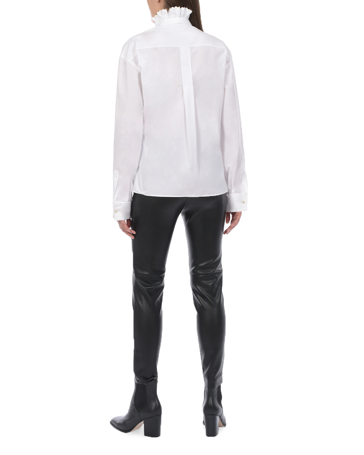 Белая рубашка с рюшей Philosophy Di Lorenzo Serafini, размер 40, цвет белый - фото 3