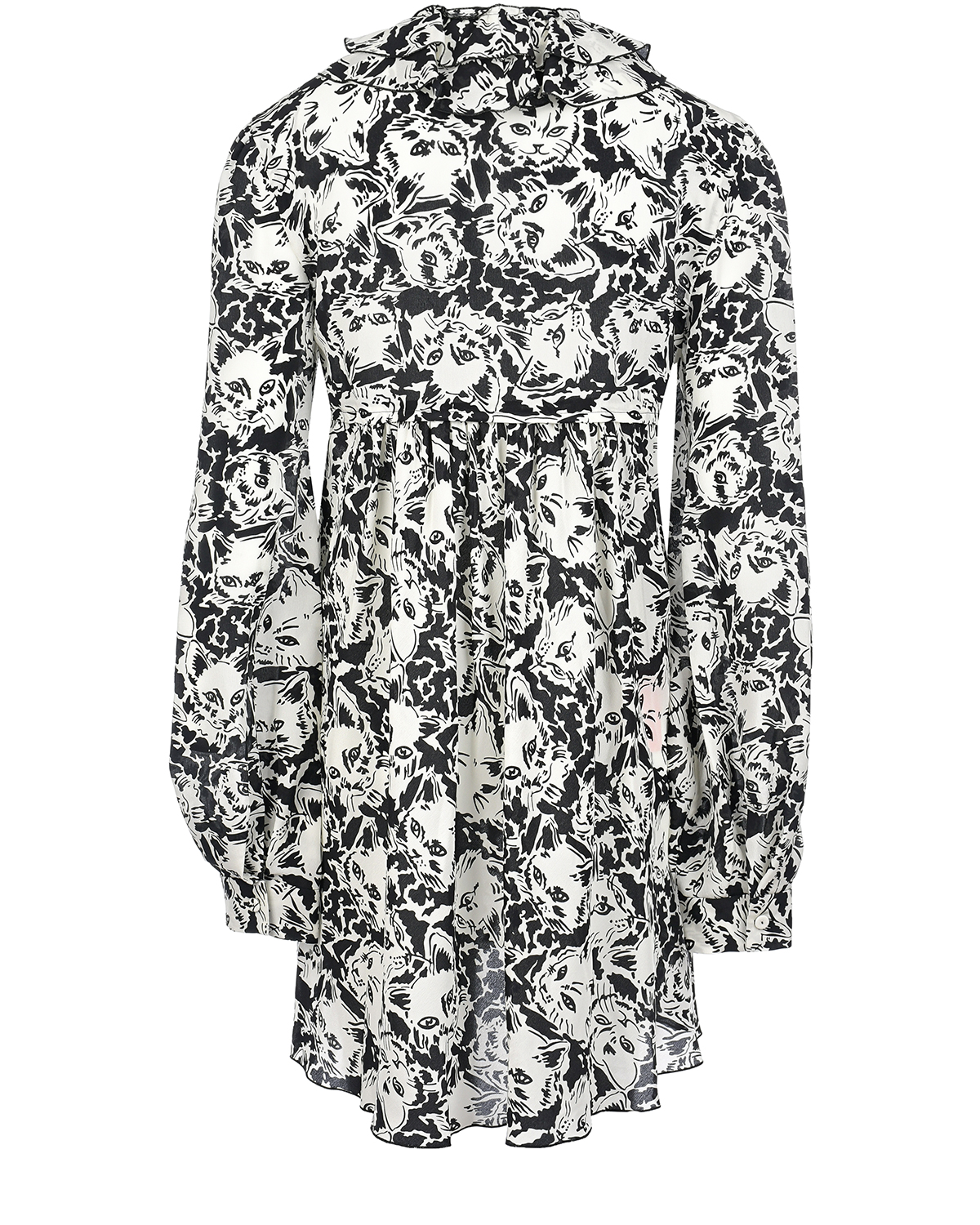 Черно-белое платье из принтованного шелка Philosophy Di Lorenzo Serafini, размер 40, цвет нет цвета - фото 5