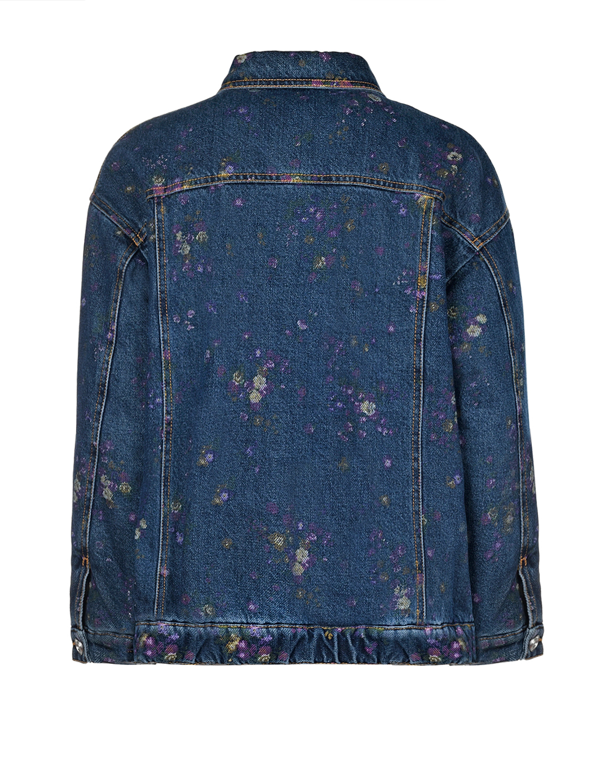 Синяя джинсовая куртка с цветочным принтом Philosophy di Lorenzo Serafini Kids детская, размер 152 - фото 2