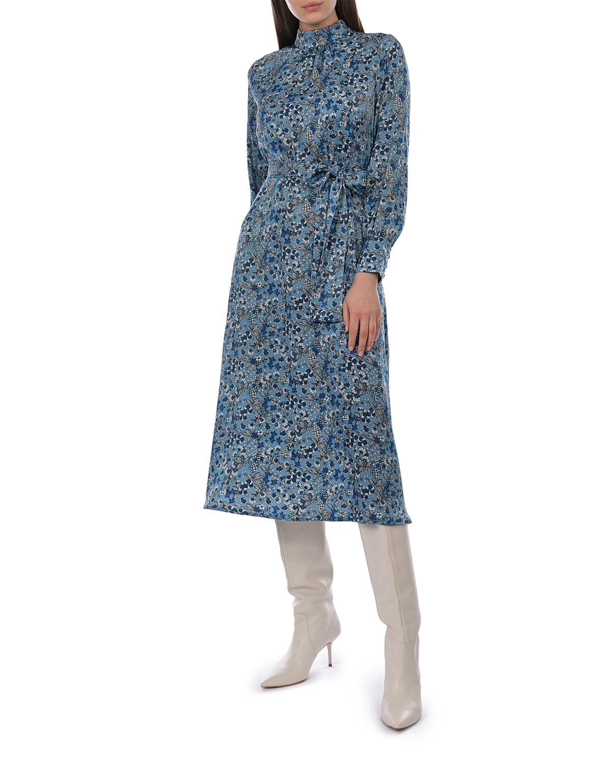 Голубое платье STELLA Pietro Brunelli, размер 40, цвет голубой - фото 7