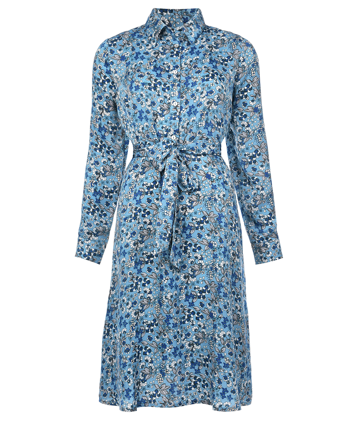 Голубое платье c цветочным принтом Pietro Brunelli, размер 44 - фото 1