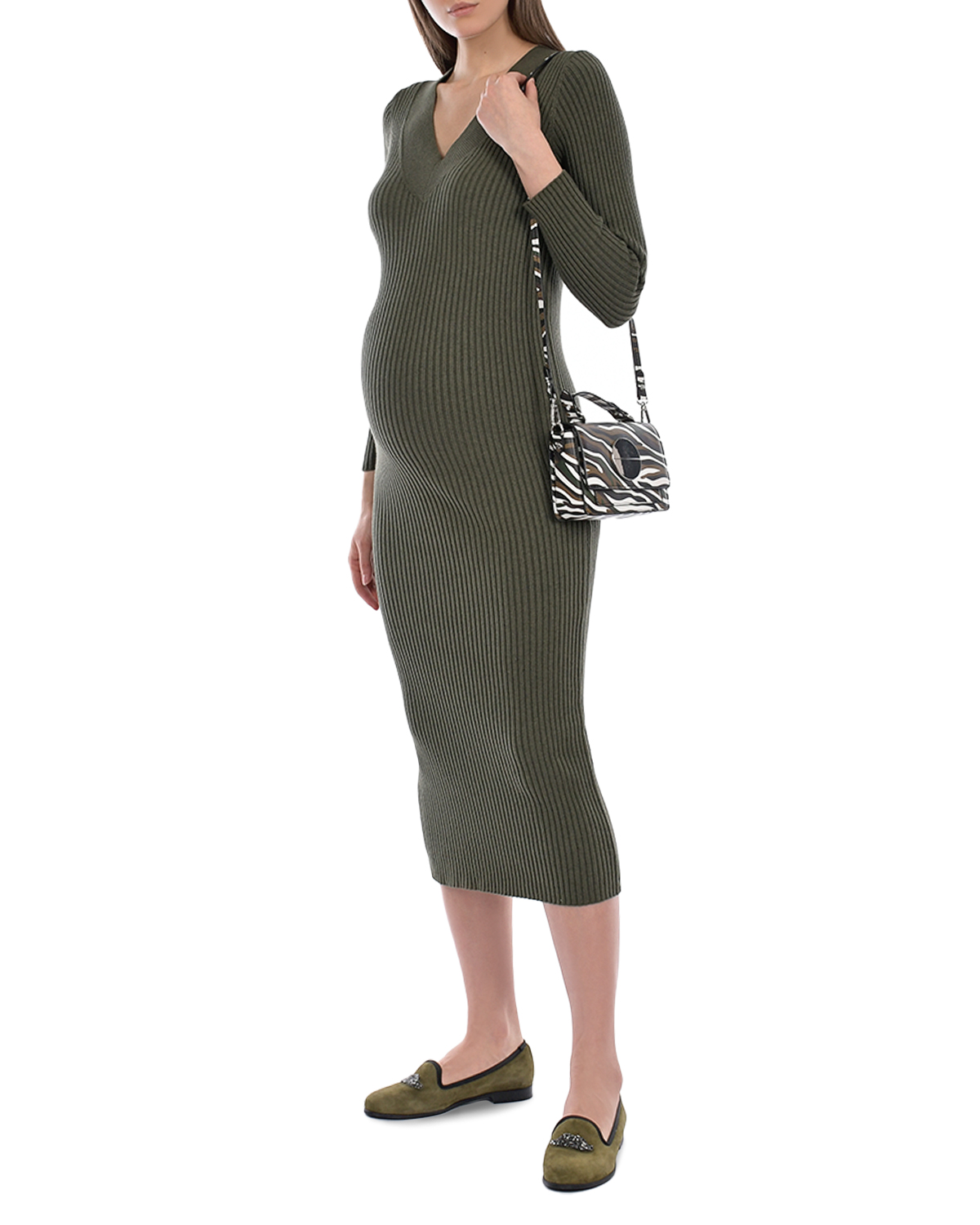 Платье для беременных цвета хаки Pietro Brunelli, размер 40 - фото 3
