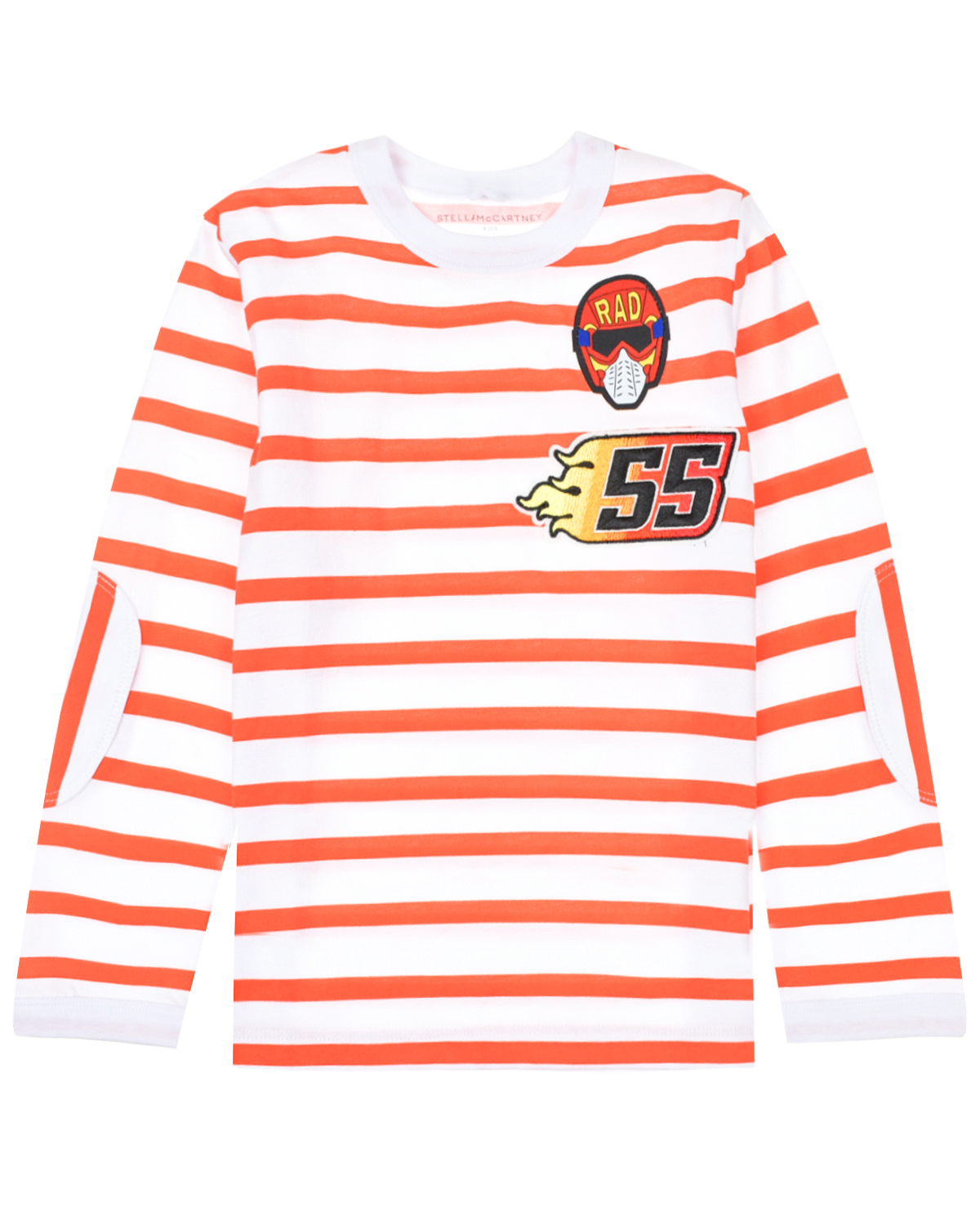 Белая толстовка в оранжевую полоску Stella McCartney детская, размер 104, цвет мультиколор - фото 1