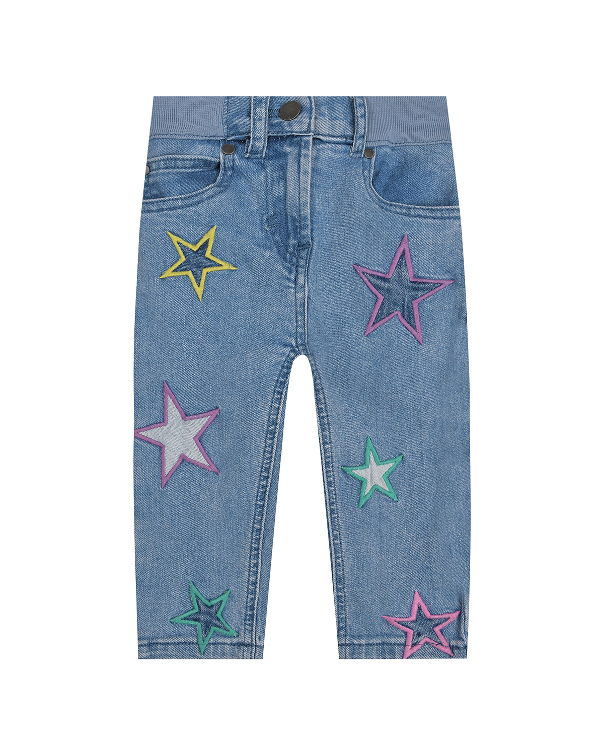 Джинсы с вышивкой "разноцветные звезды" Stella McCartney детские, размер 86 - фото 1