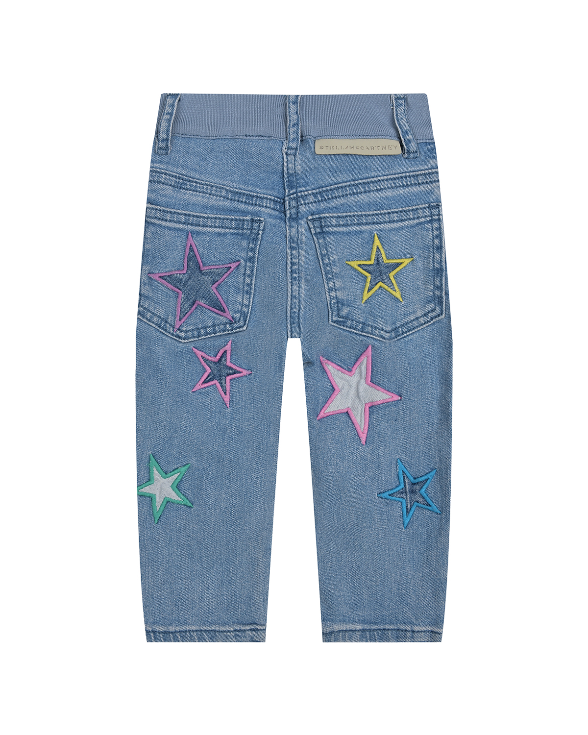 Джинсы с вышивкой "разноцветные звезды" Stella McCartney детские, размер 86 - фото 2