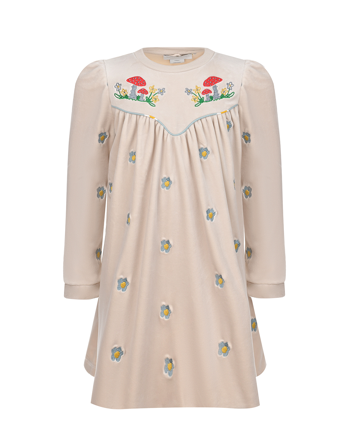 Велюровое платье с вышивкой "ромашки" Stella McCartney детское