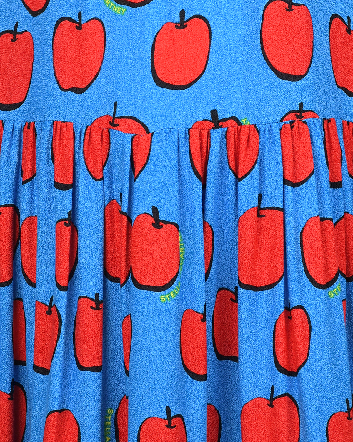 Платье с принтом "красные яблоки" Stella McCartney детское, размер 110, цвет мультиколор - фото 3