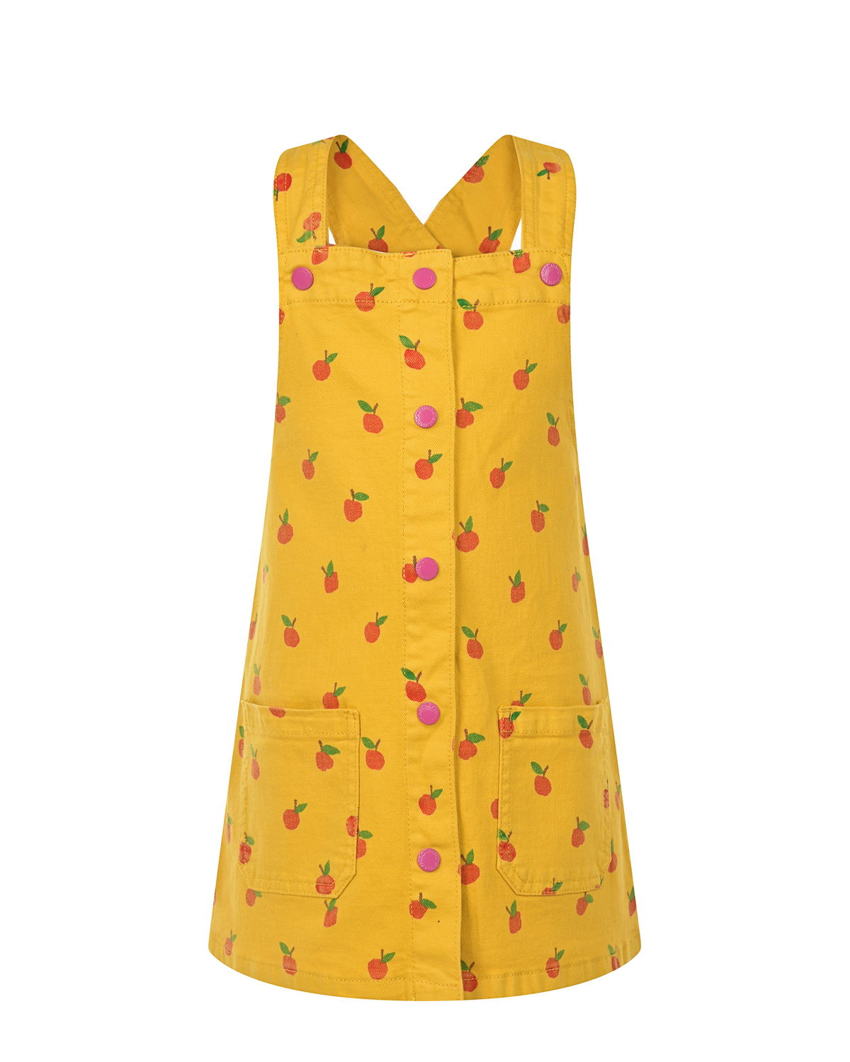 Сарафан горчичного цвета с принтом "яблоки" Stella McCartney детский, размер 104 - фото 1