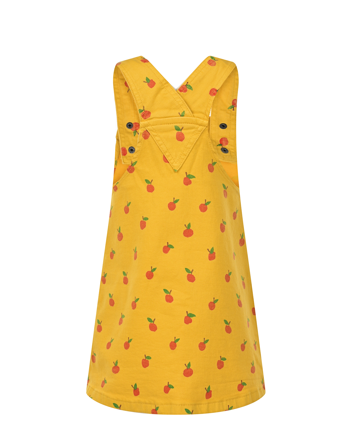 Сарафан горчичного цвета с принтом "яблоки" Stella McCartney детский, размер 104 - фото 2