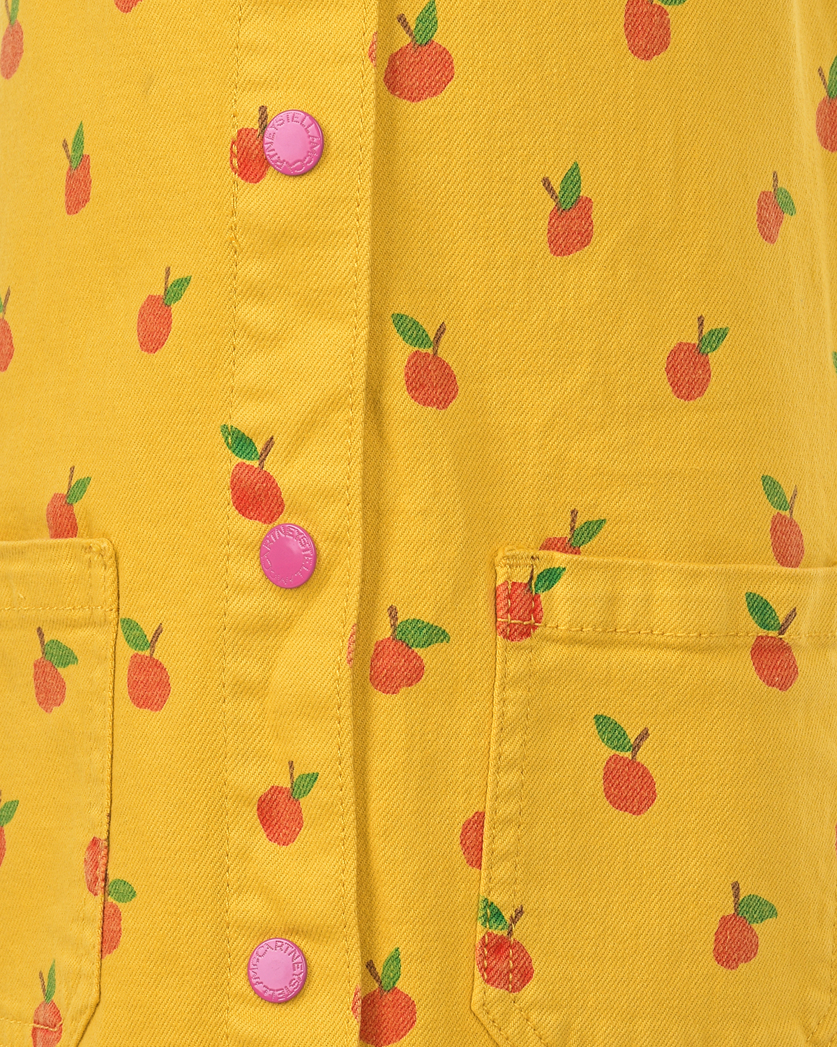 Сарафан горчичного цвета с принтом "яблоки" Stella McCartney детский, размер 104 - фото 3