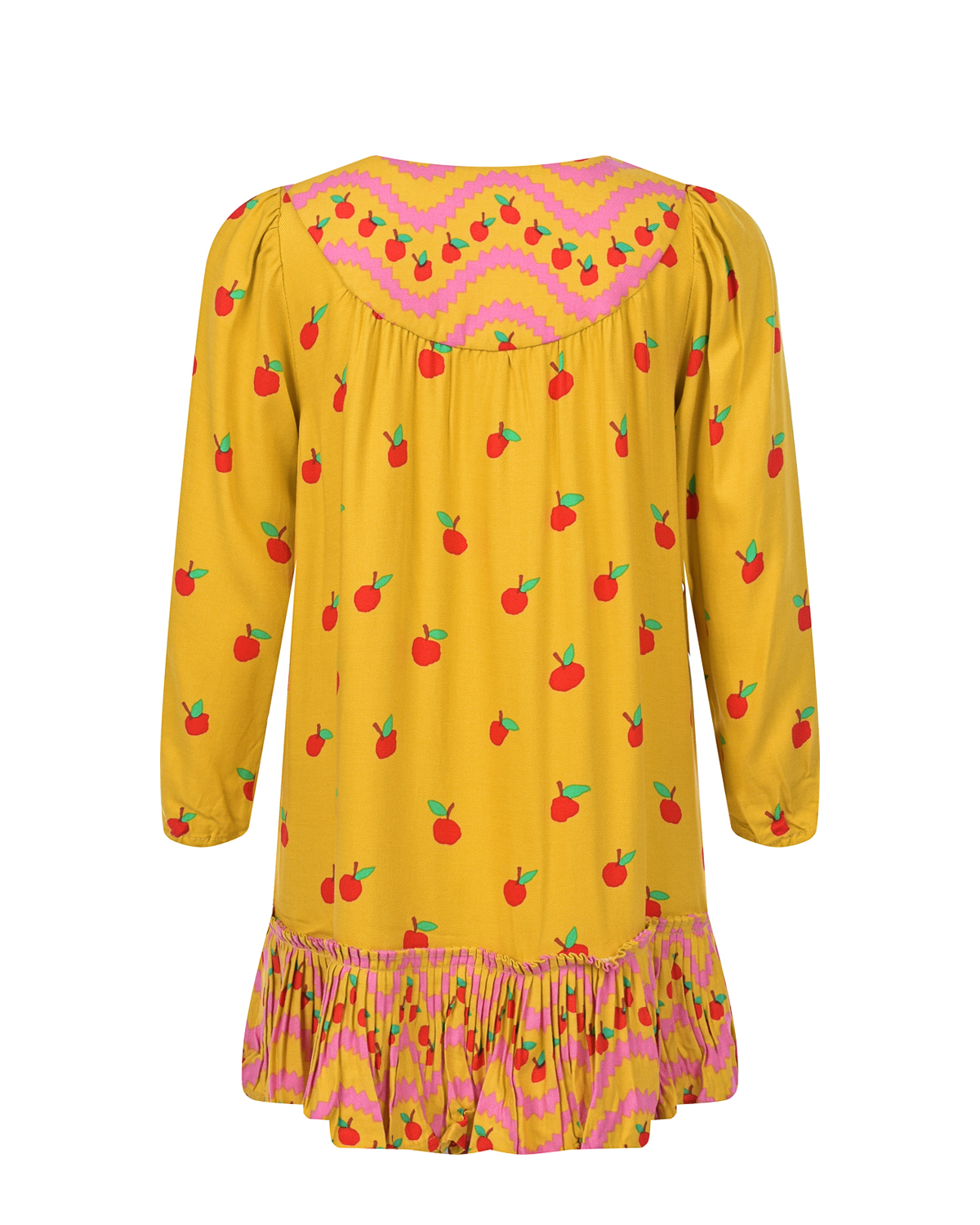 Платье горчичного цвета с принтом "яблоки" Stella McCartney детское