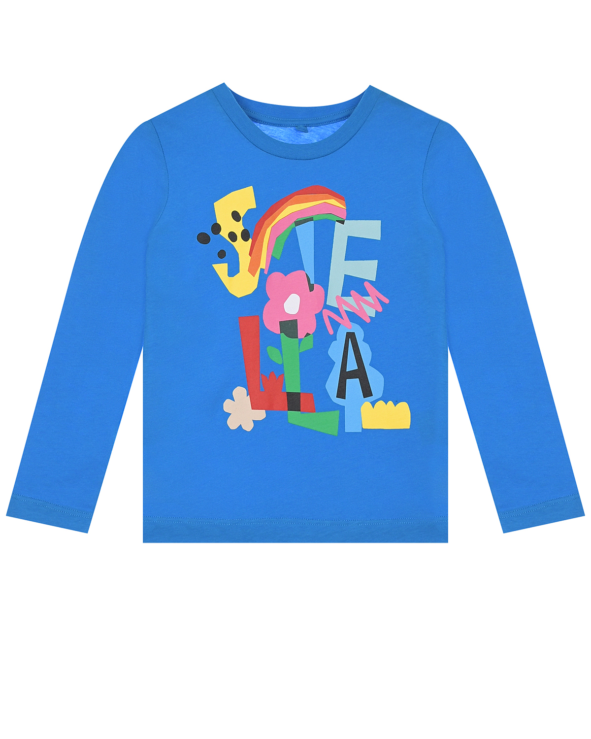 Синяя толстовка с разноцветным лого Stella McCartney детская, размер 104 - фото 1