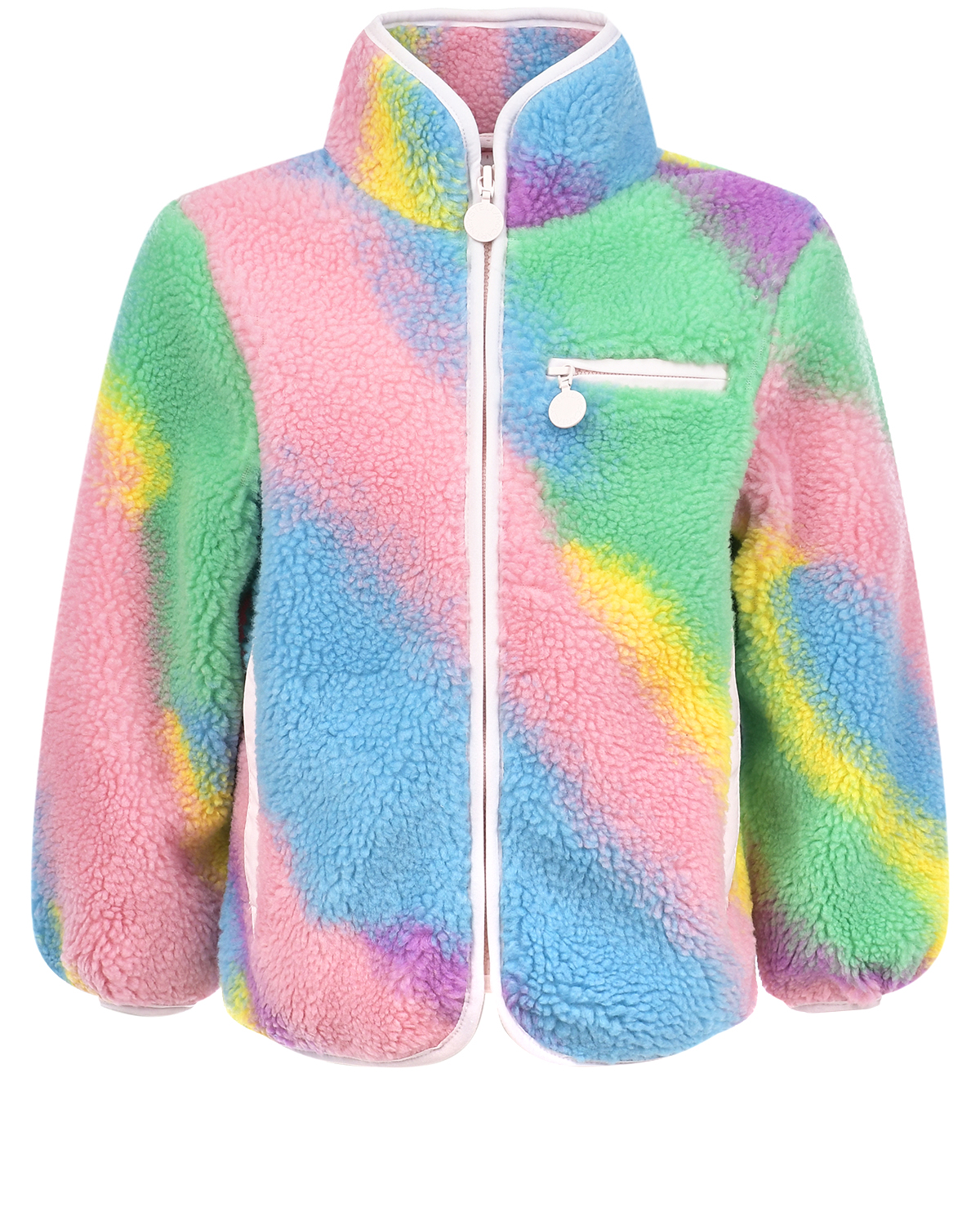 Флисовая спортивная куртка с принтом tie-dye Stella McCartney детская, размер 92, цвет мультиколор
