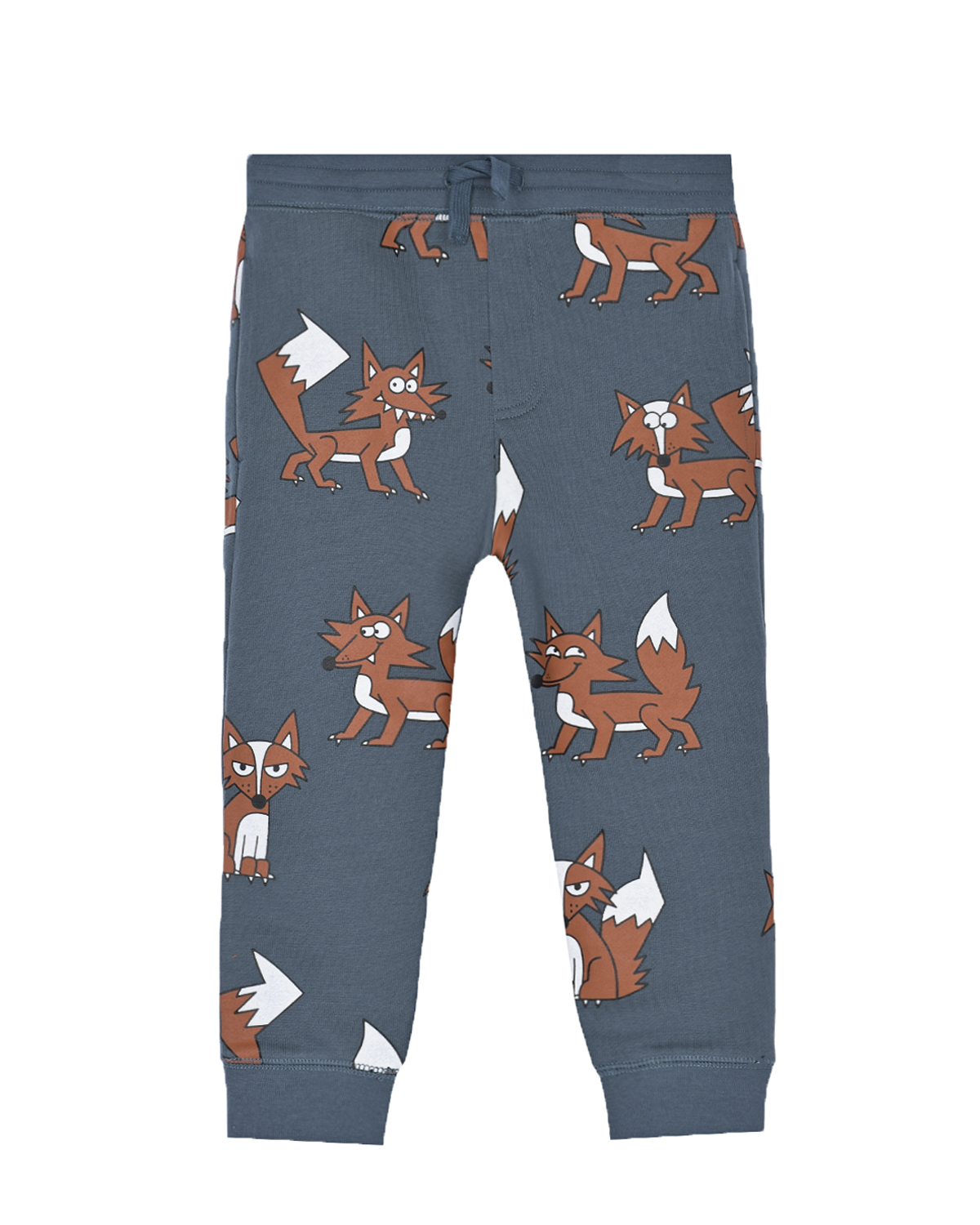 Синие спортивные брюки с принтом "лисы" Stella McCartney детские, размер 92, цвет синий - фото 1