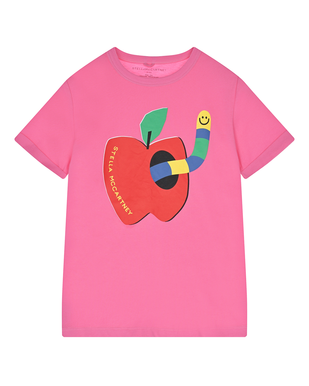 Розовая футболка с принтом "яблоко" Stella McCartney детская, размер 104, цвет розовый - фото 1
