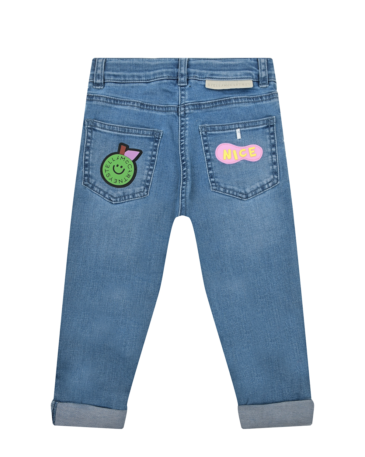 Голубые джинсы с аппликациями Stella McCartney детские, размер 98, цвет голубой - фото 2