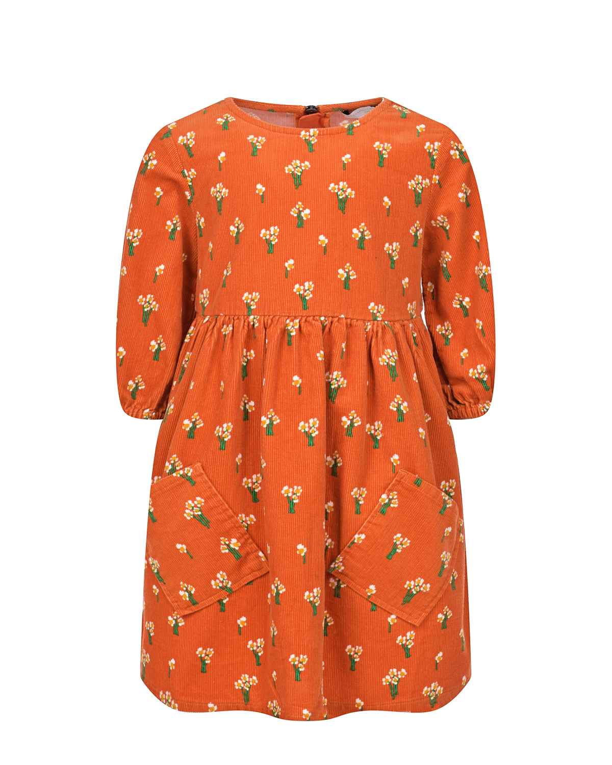 Оранжевое платье с принтом "ромашки" Stella McCartney детское
