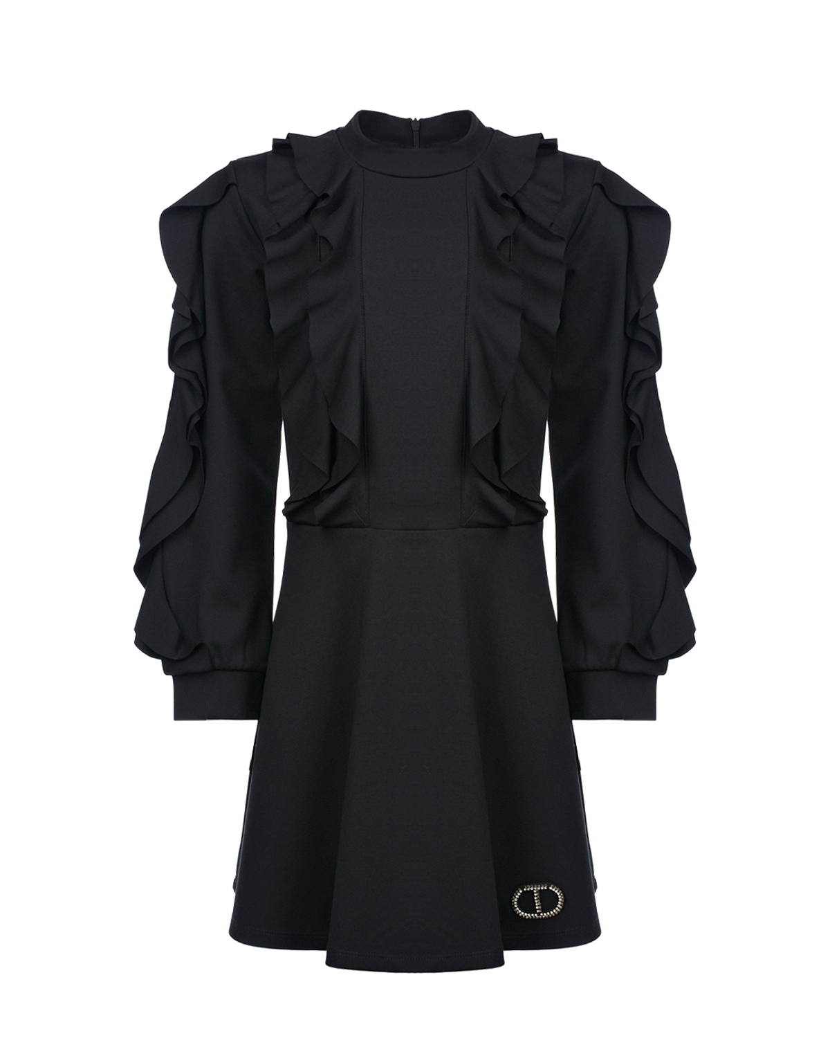 Черное платье с рюшами TWINSET детское, размер 128, цвет черный - фото 1