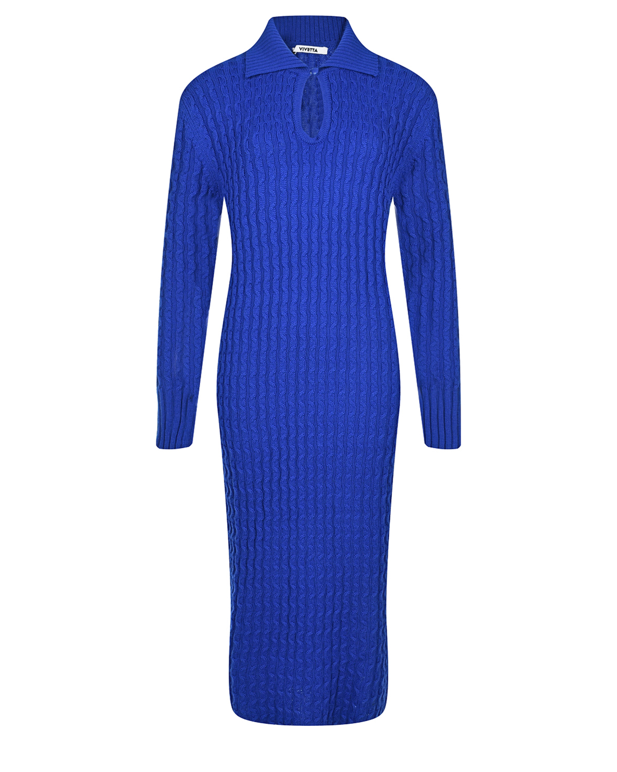 Ярко-синее платье из трикотажа Vivetta, размер 42, цвет нет цвета - фото 1