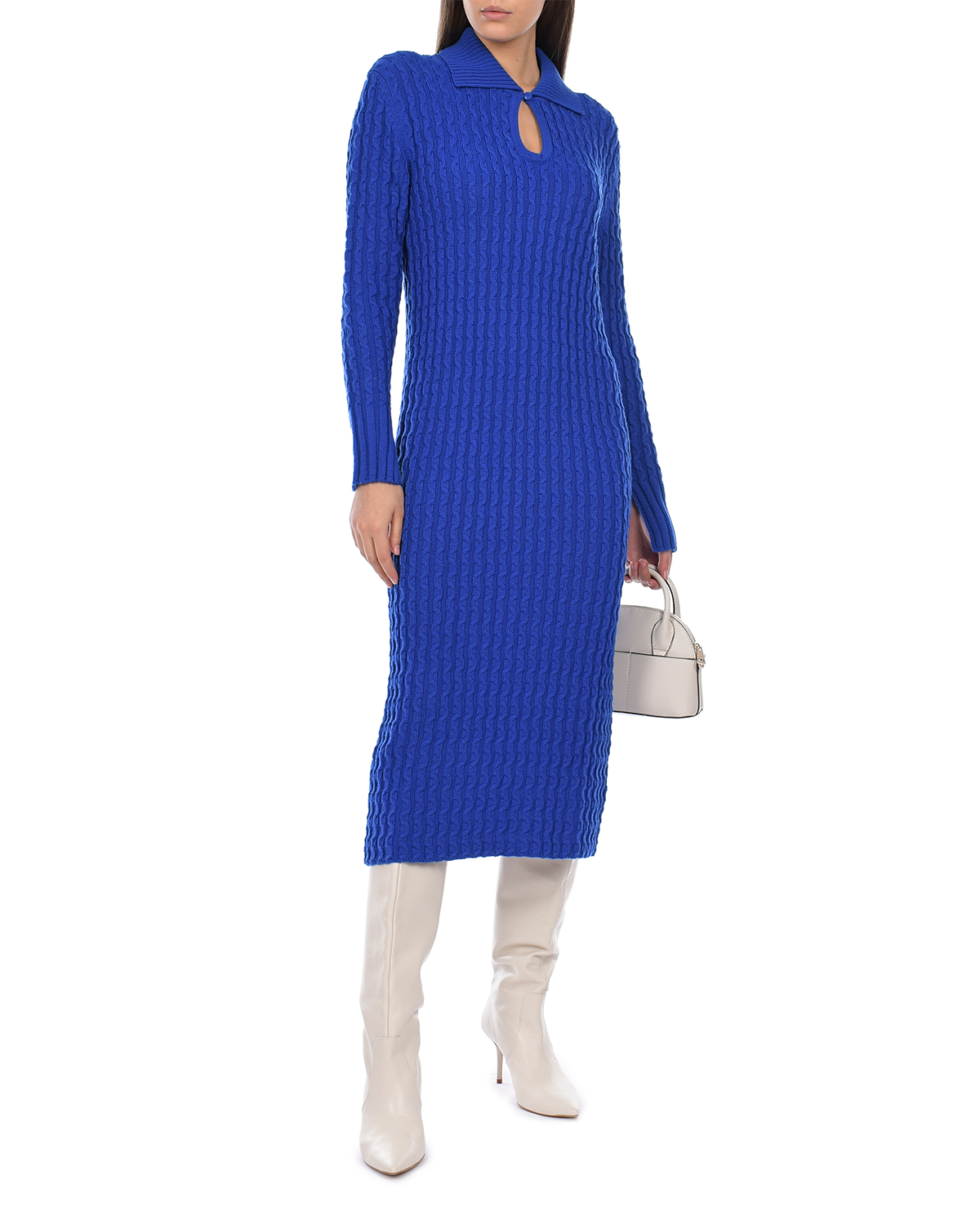 Ярко-синее платье из трикотажа Vivetta, размер 42, цвет нет цвета - фото 2