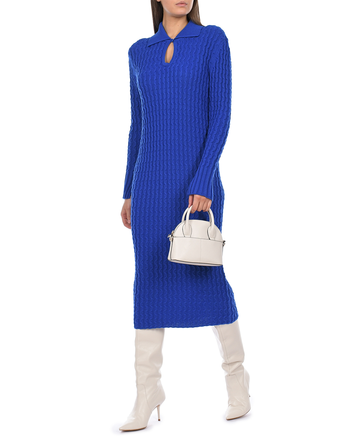 Ярко-синее платье из трикотажа Vivetta, размер 42, цвет нет цвета - фото 3