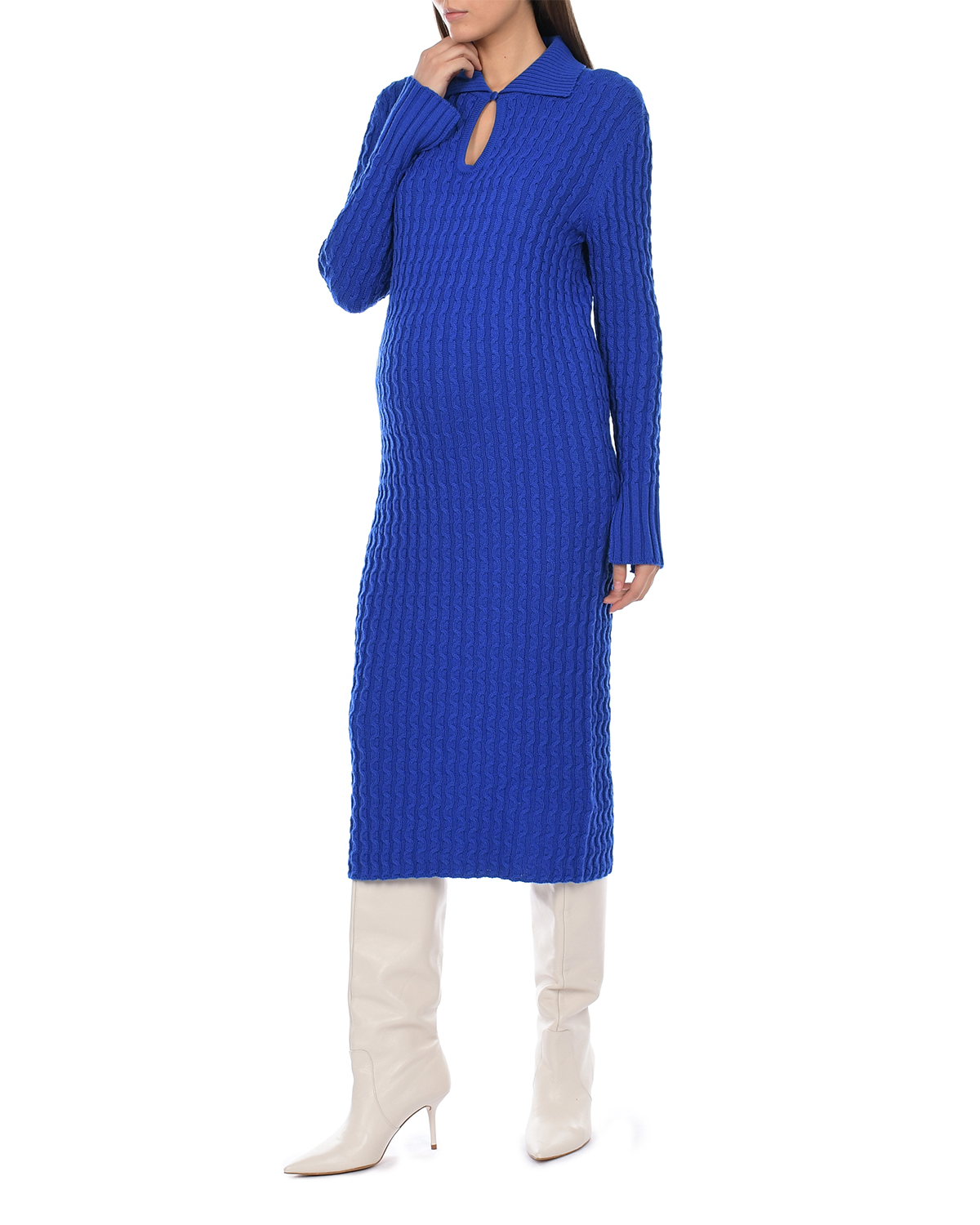 Ярко-синее платье из трикотажа Vivetta, размер 42, цвет нет цвета - фото 5