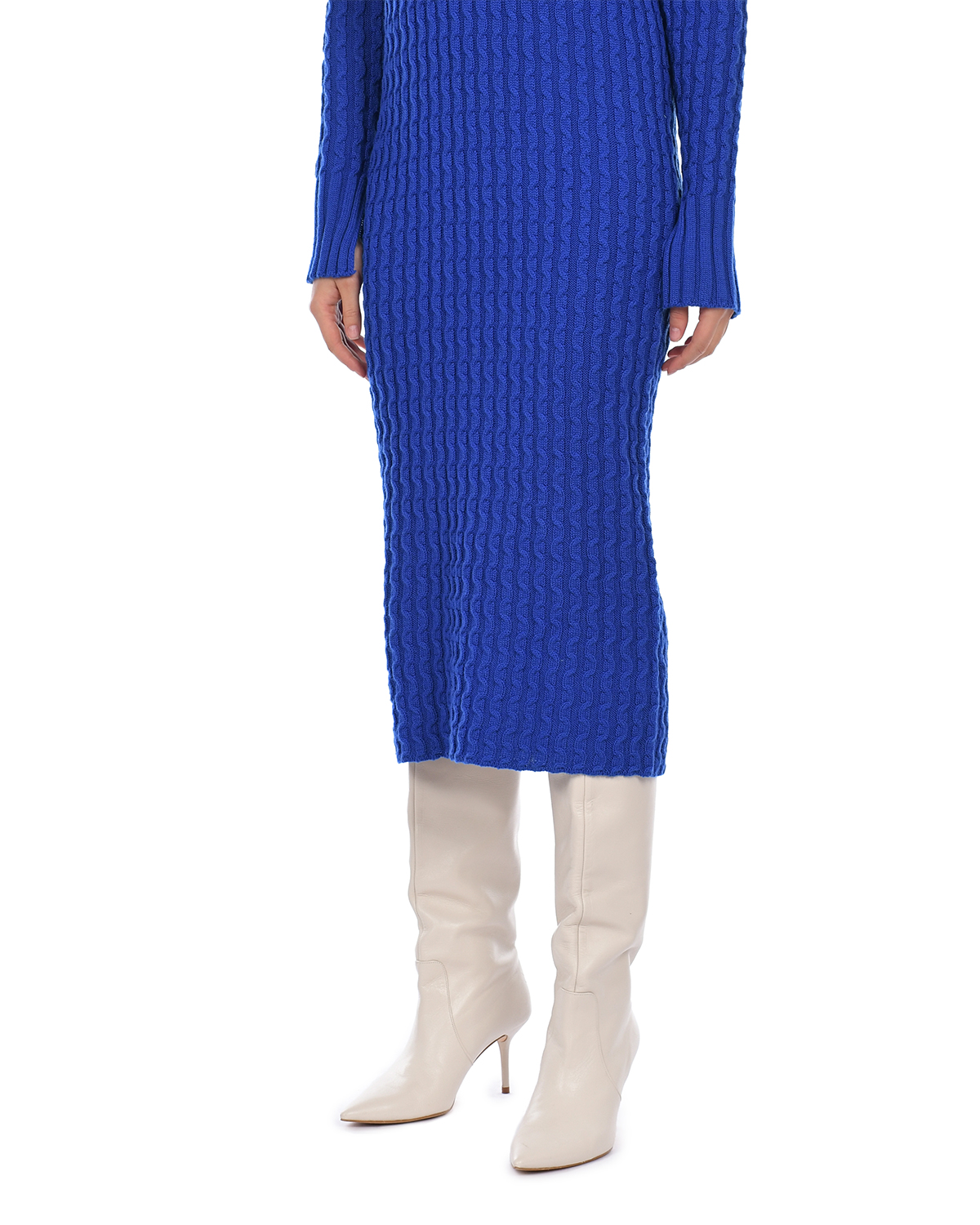 Ярко-синее платье из трикотажа Vivetta, размер 42, цвет нет цвета - фото 8