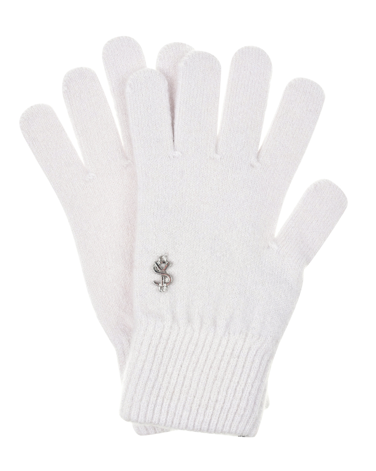 Светло-серые перчатки из шерсти и кашемира Yves Salomon, размер unica, цвет нет цвета