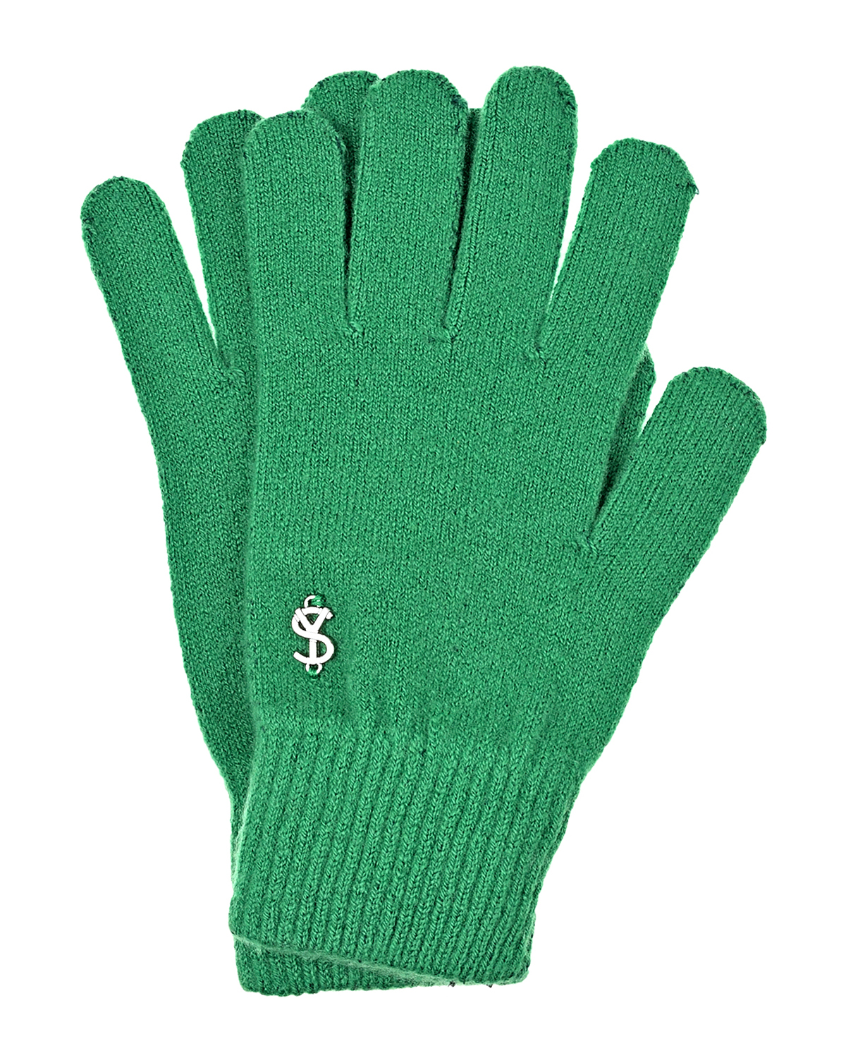 Зеленые перчатки из шерсти и кашемира Yves Salomon, размер unica, цвет зеленый