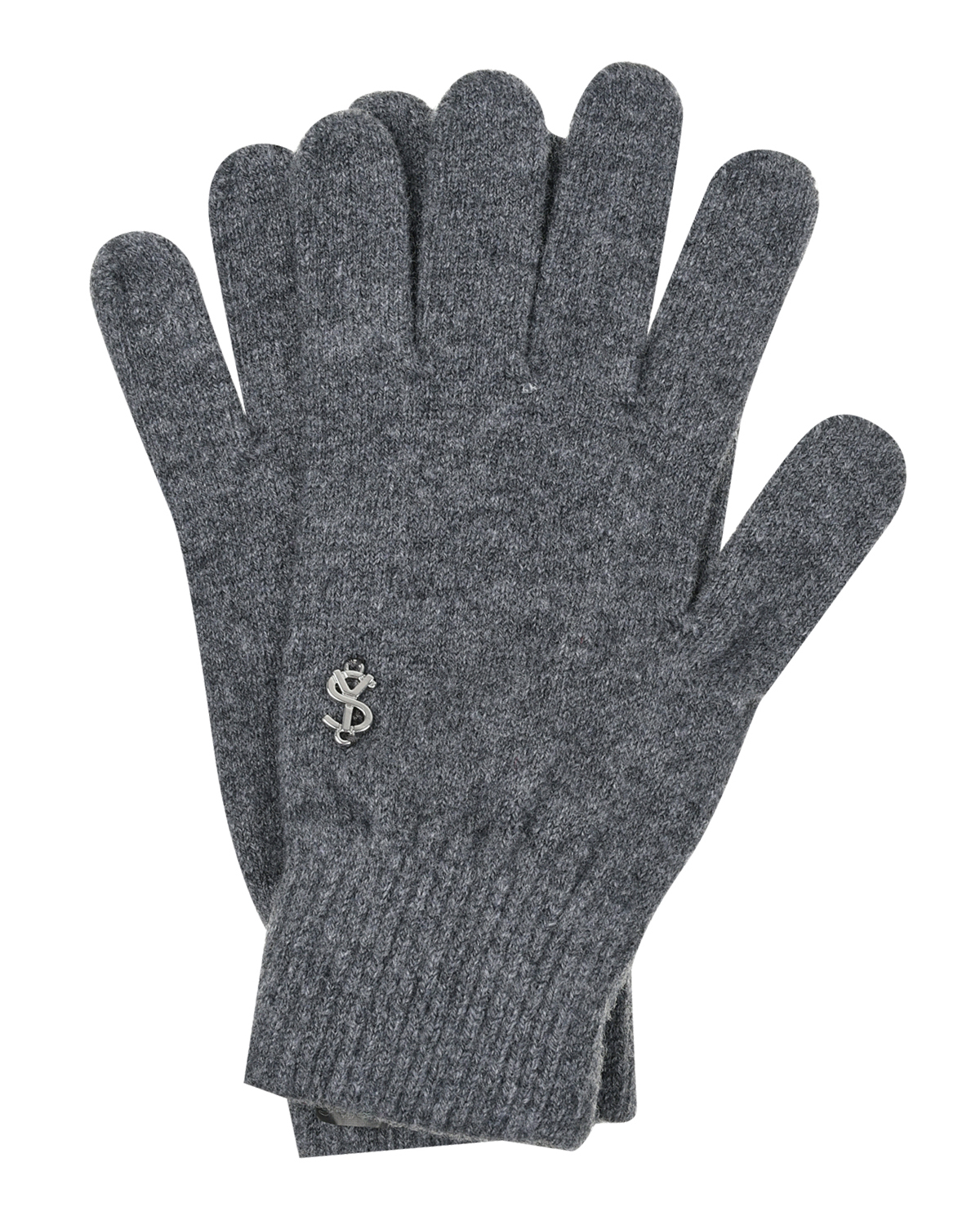 Серые перчатки из шерсти и кашемира Yves Salomon, размер unica, цвет серый