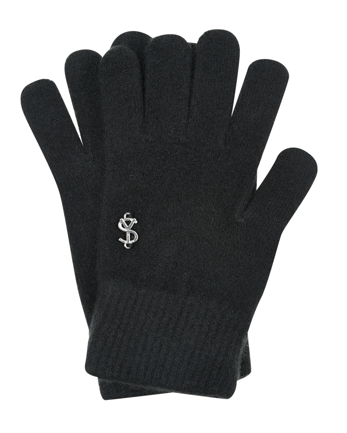 Черные перчатки из шерсти и кашемира Yves Salomon, размер unica, цвет черный