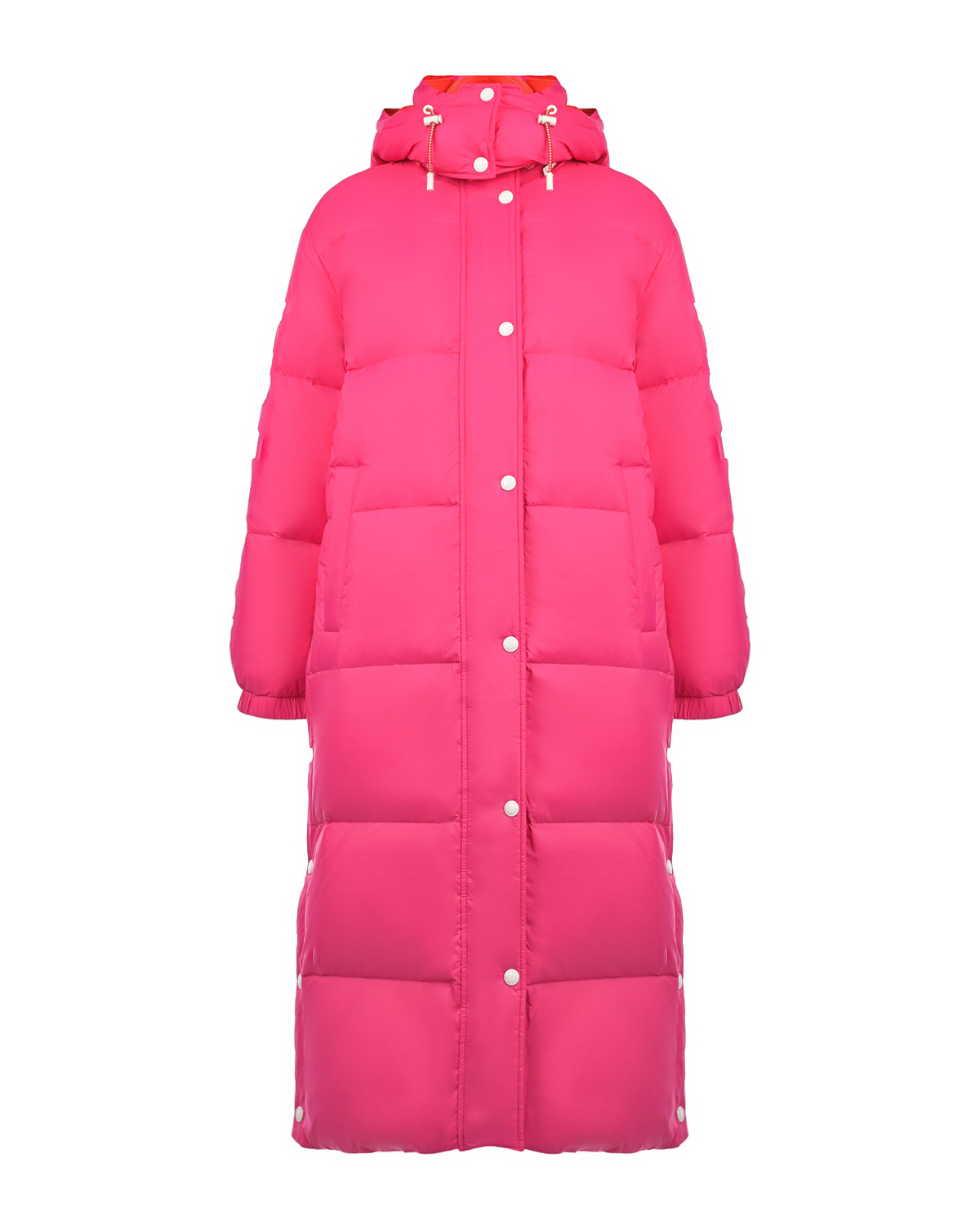 Двухстороннее пальто-пуховик, красный/розовый Yves Salomon, размер 36, цвет нет цвета Двухстороннее пальто-пуховик, красный/розовый Yves Salomon - фото 1