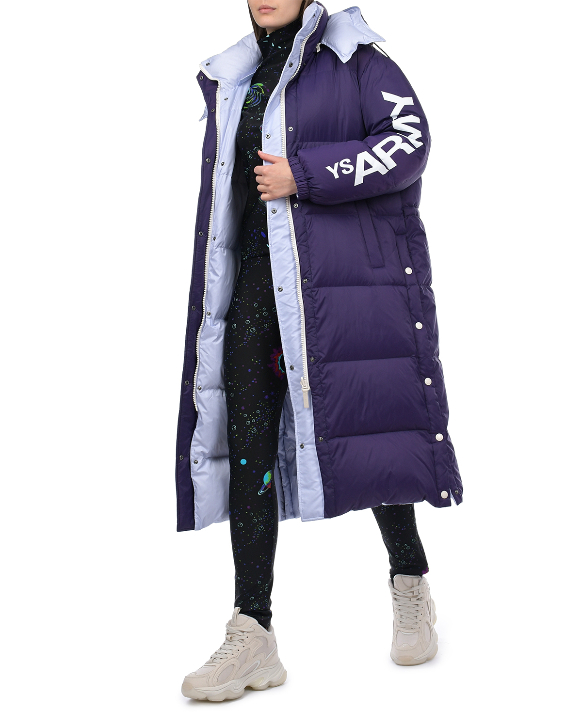 Двухстороннее пальто-пуховик, фиолетовый/сиреневый Yves Salomon, размер 38, цвет нет цвета Двухстороннее пальто-пуховик, фиолетовый/сиреневый Yves Salomon - фото 2