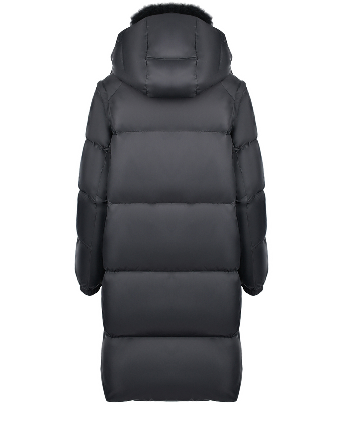 Черное пальто с меховой отделкой Yves Salomon, размер 42, цвет черный - фото 7