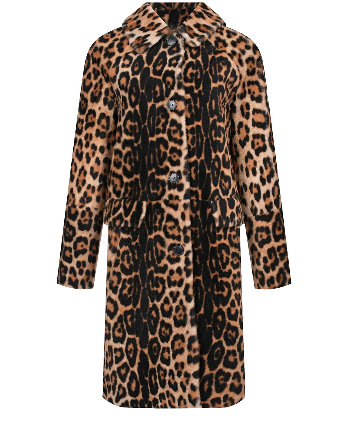 Леопардовое пальто из овчины Yves Salomon, размер 36, цвет нет цвета