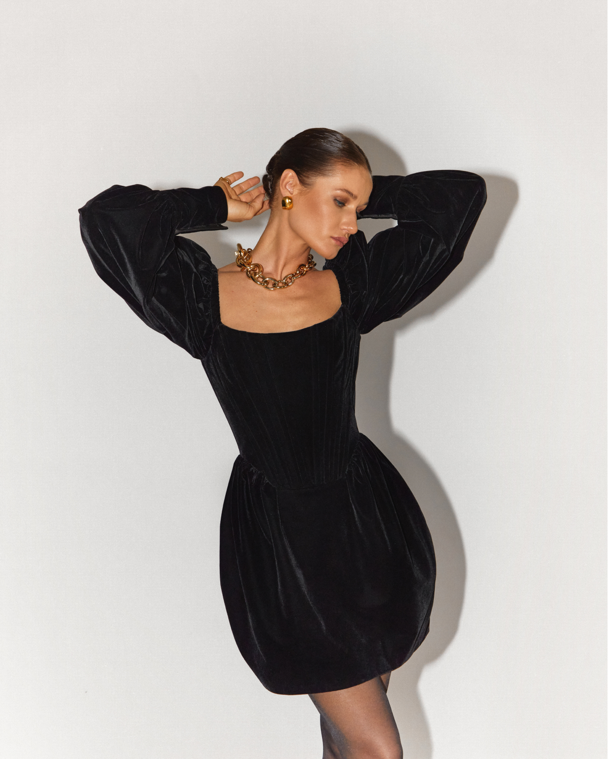 Черное бархатное платье ALINE, размер 40, цвет черный - фото 4