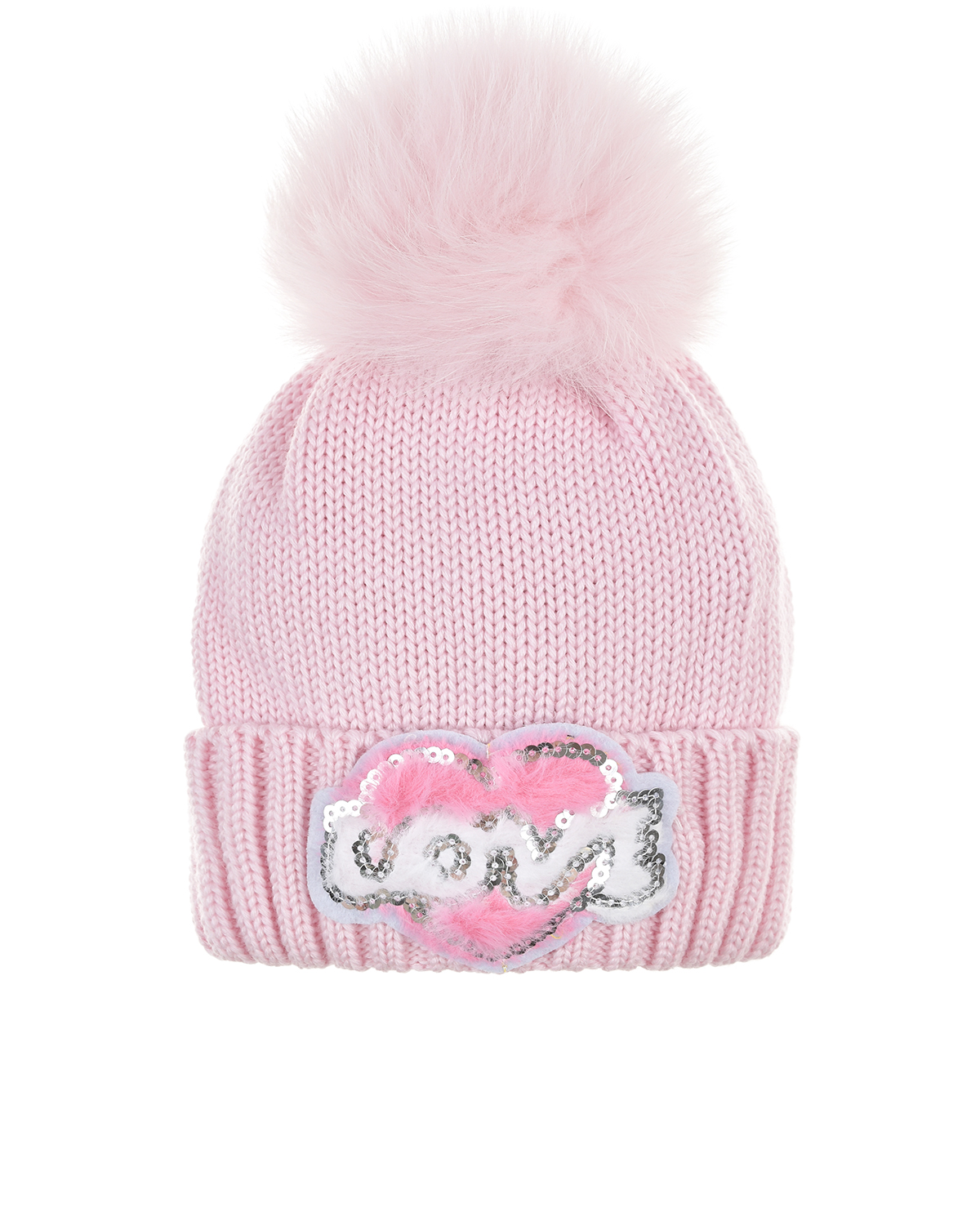 Розовая шапка с надписью "Love" Regina детская