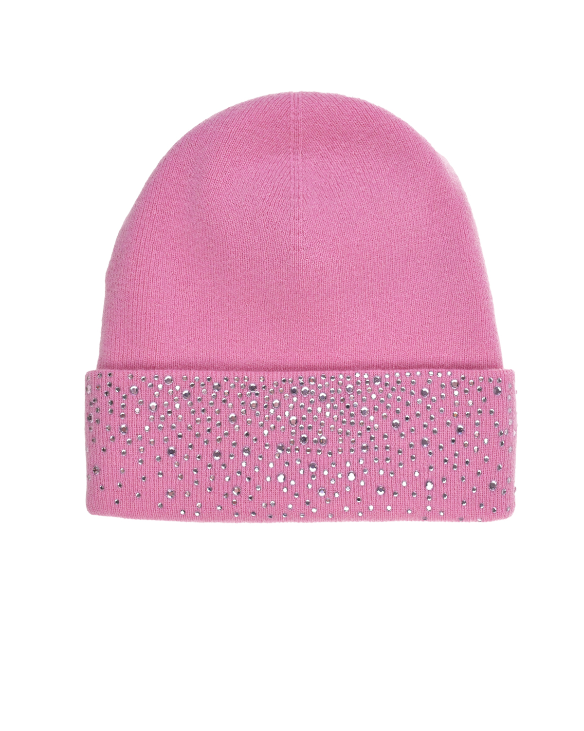 Розовая шапка с россыпью стразов на отвороте Regina детская, размер 55, цвет розовый - фото 1