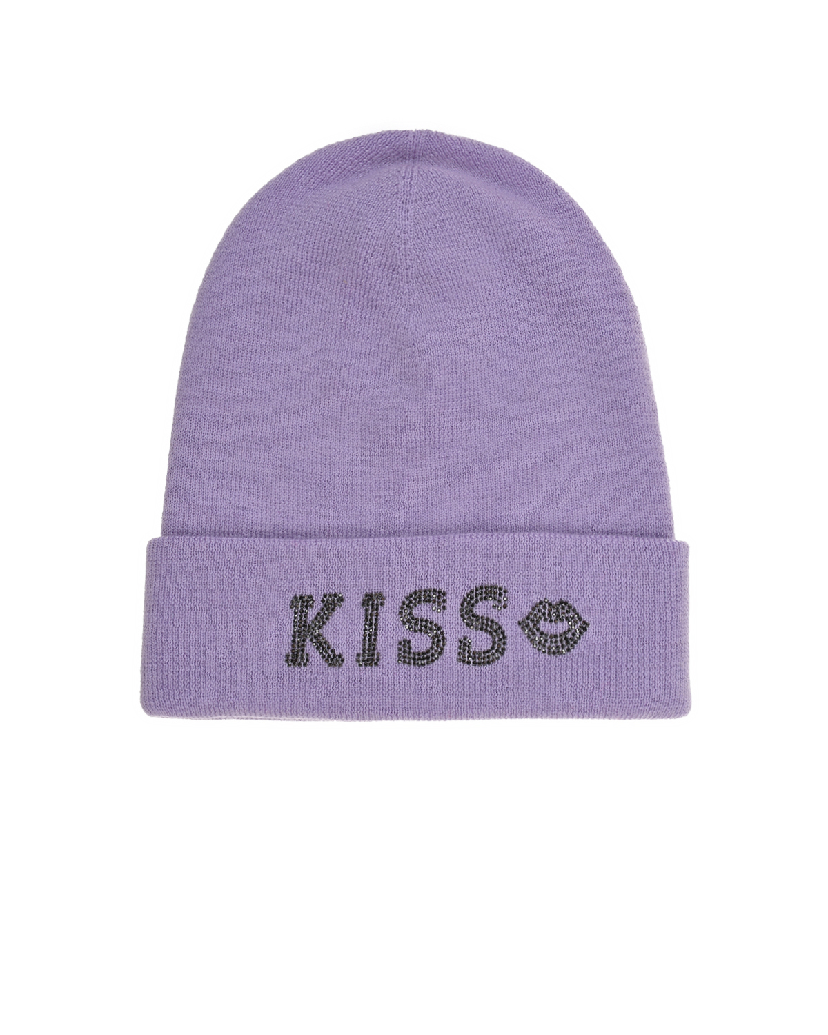 Лиловая шапка с надписью "Kiss" Regina детская