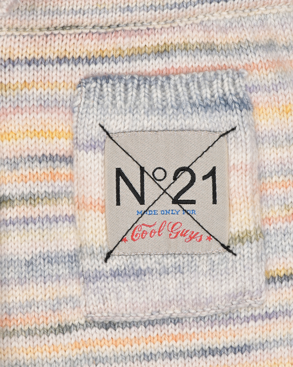 Вязаные брюки с накладным карманом No. 21 детские, размер 104, цвет бежевый - фото 4