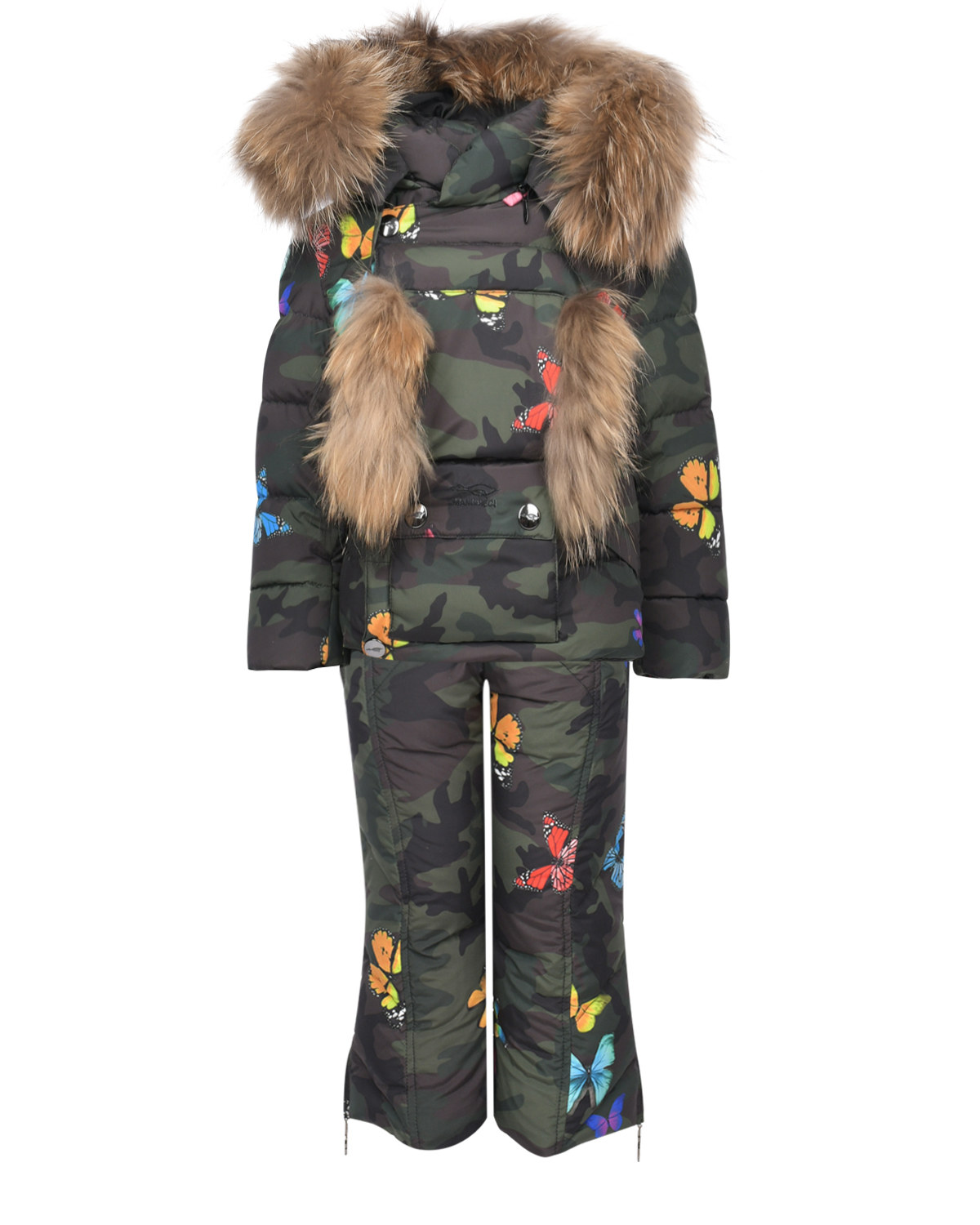 Комплект с принтом "милитари": куртка и полукомбинезон Manudieci детский, размер 92, цвет черный - фото 1