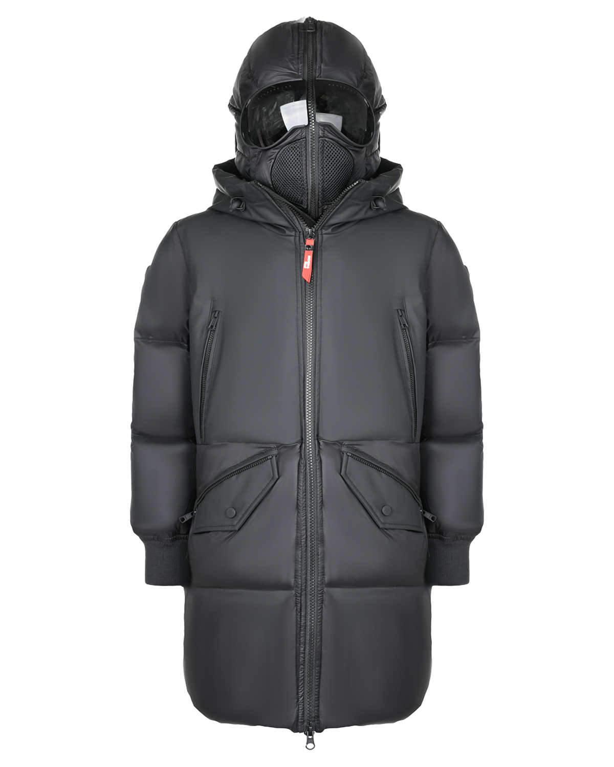 Черное стеганое пальто с двойным капюшоном AI RIDERS ON THE STORM детское, размер 128, цвет черный - фото 1