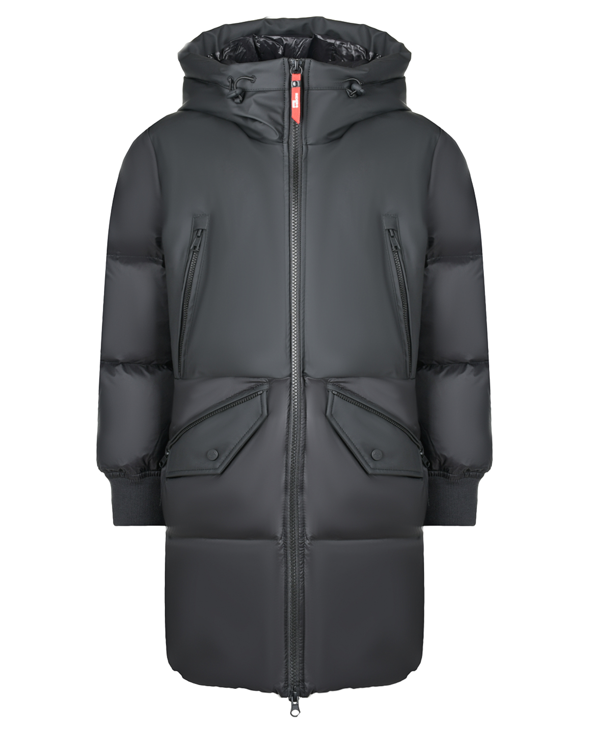 Черное стеганое пальто с двойным капюшоном AI RIDERS ON THE STORM детское, размер 128, цвет черный - фото 2