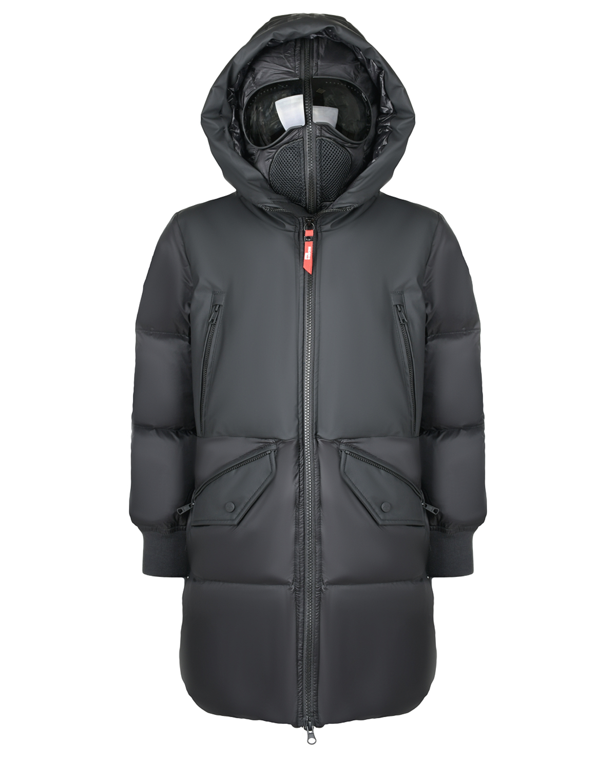 Черное стеганое пальто с двойным капюшоном AI RIDERS ON THE STORM детское, размер 128, цвет черный - фото 4