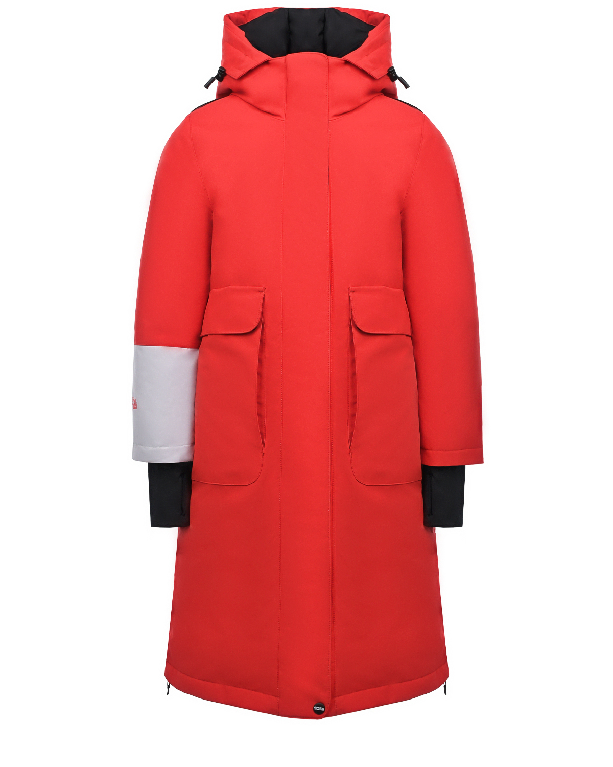 Красное пуховое пальто с капюшоном BASK детское