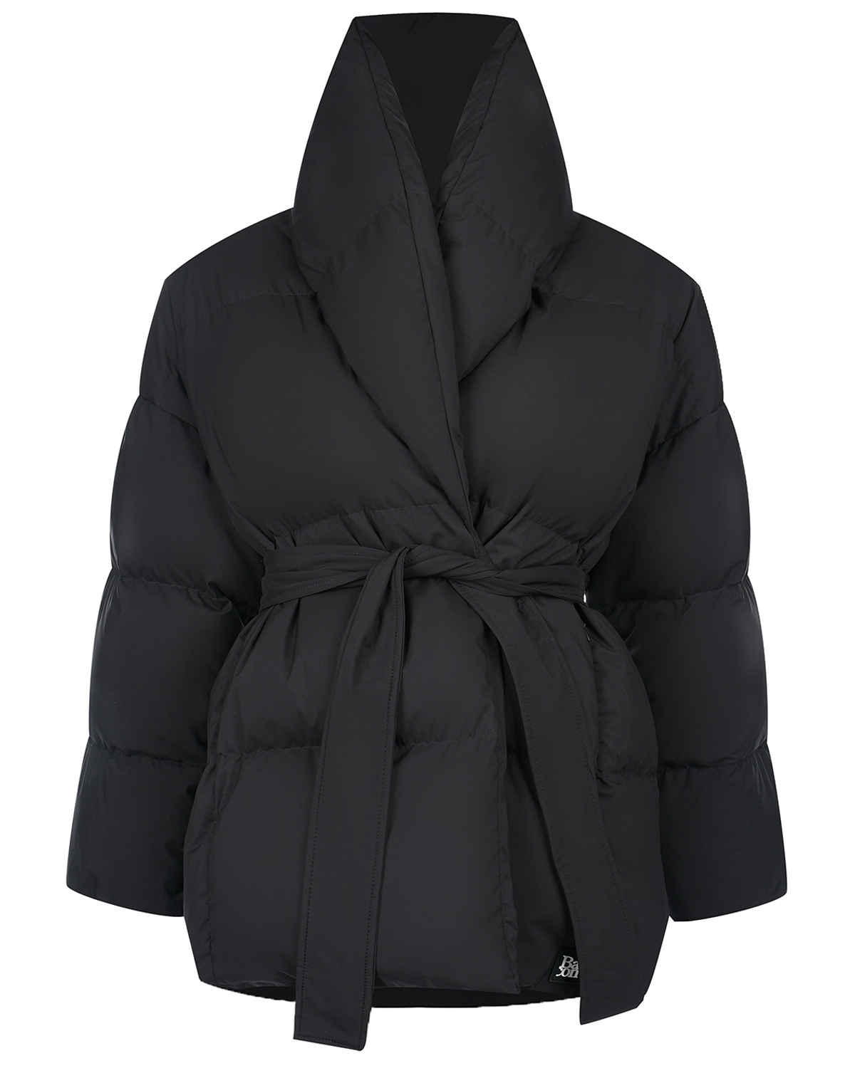 Черная куртка с поясом Bacon детская, размер 152, цвет черный - фото 1
