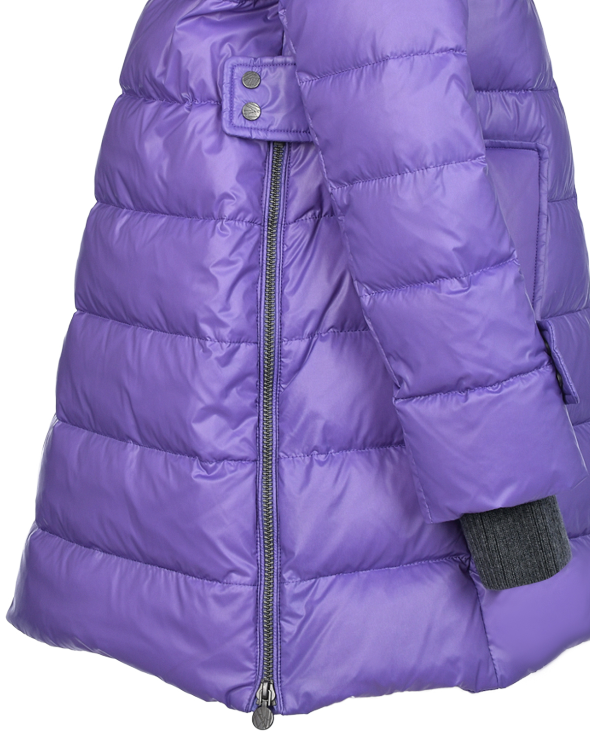 Лиловое пальто-пуховик с капюшоном Naumi детское, размер 128, цвет лиловый - фото 5