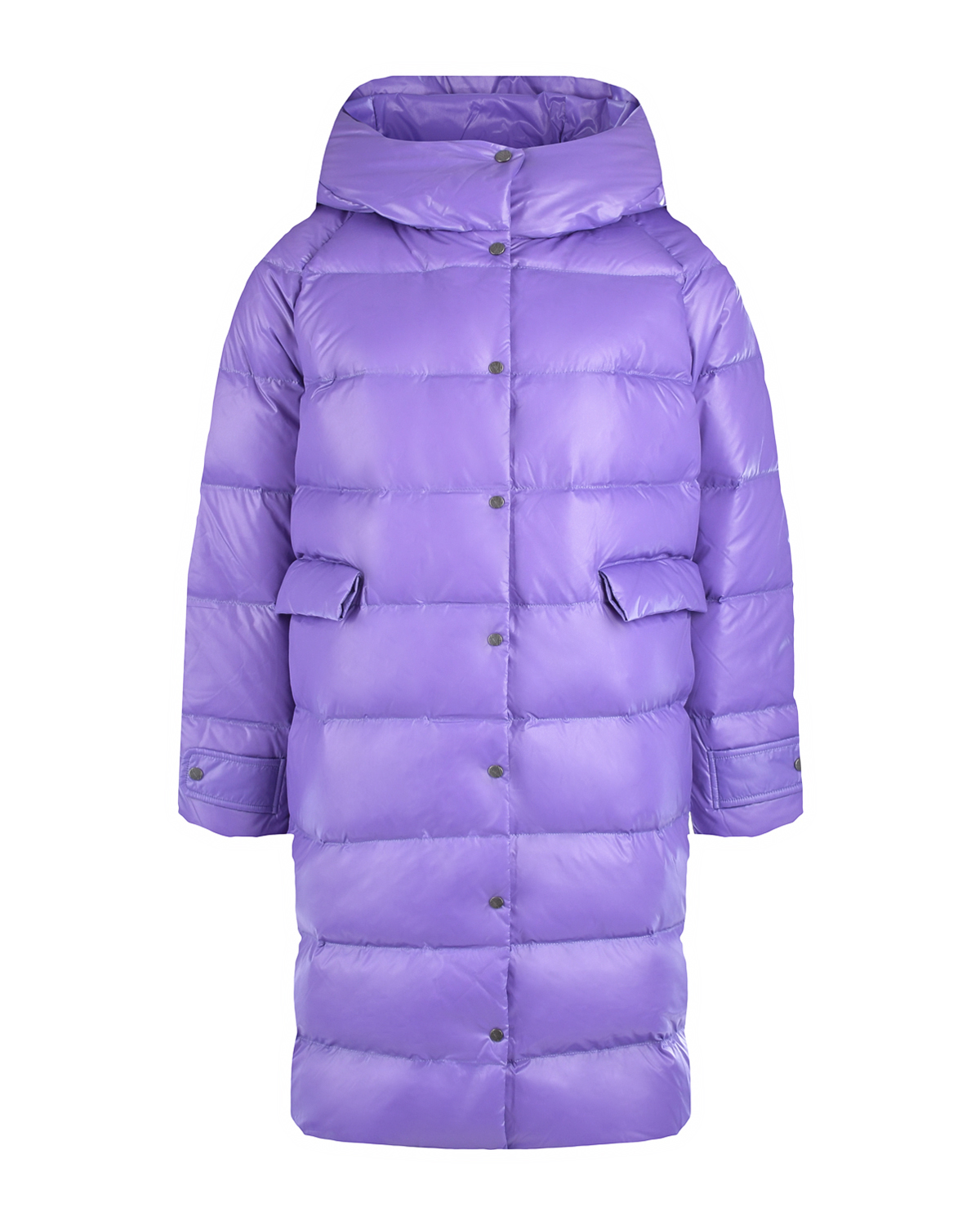 Стеганое пальто-пуховик лилового цвета Naumi детское