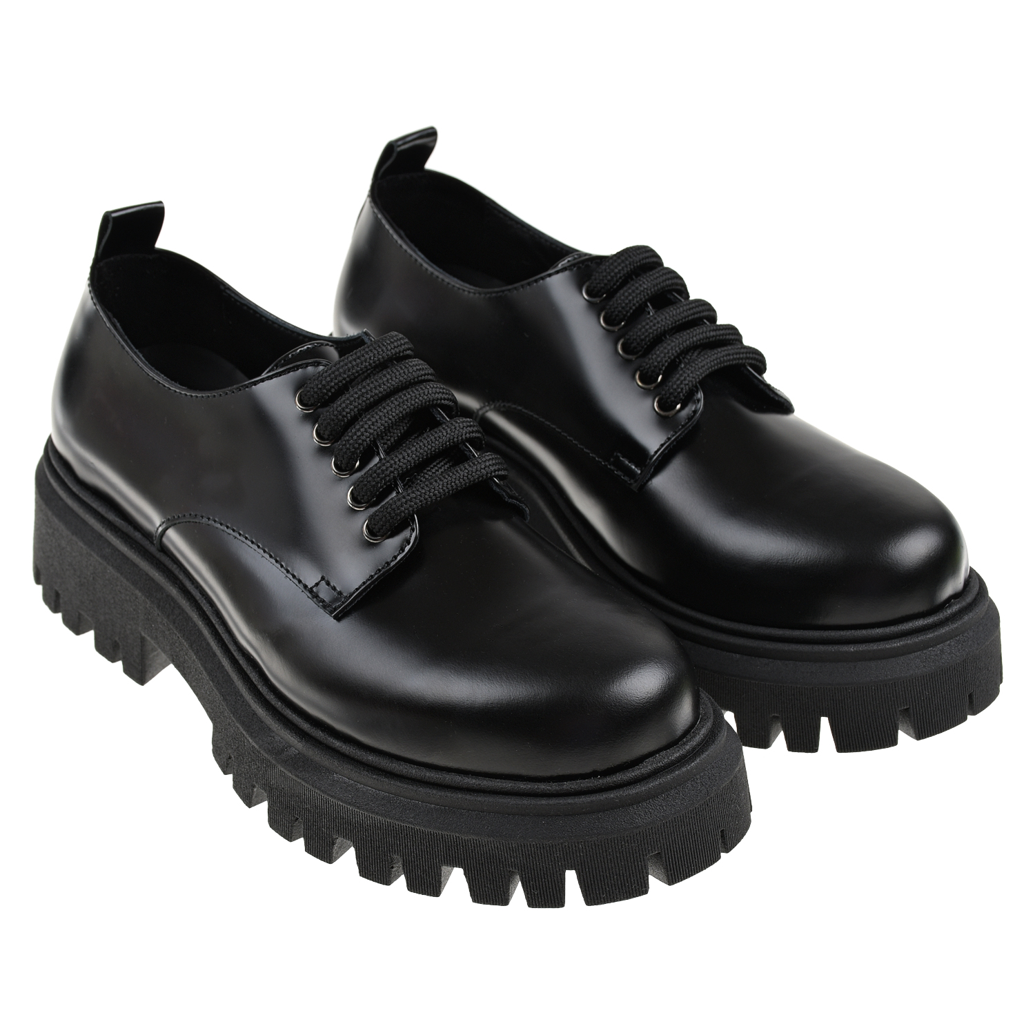 Черные низкие ботинки на толстой подошве Dolce&Gabbana детские, размер 35, цвет черный - фото 1
