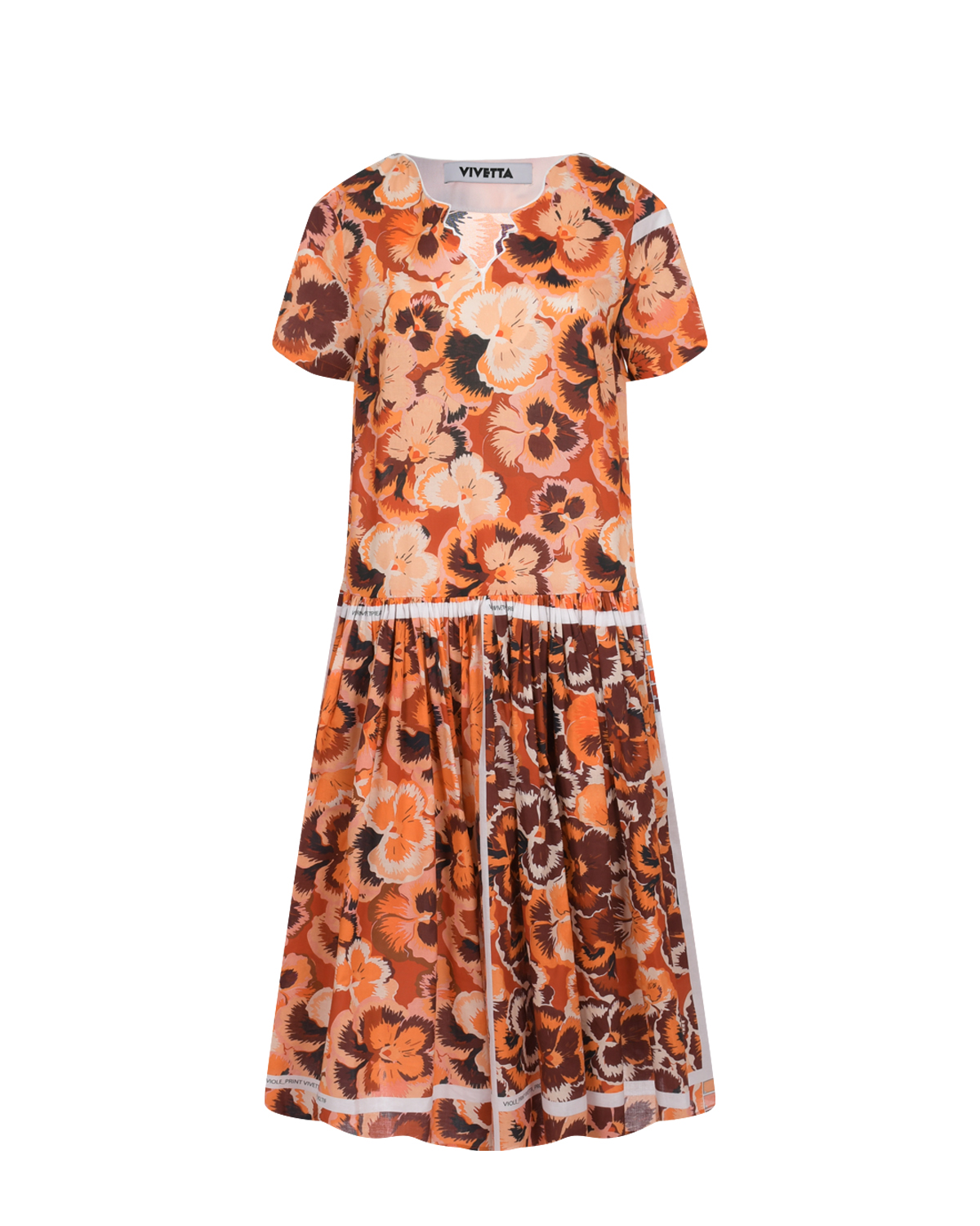 Оранжевое платье с цветочным принтом Vivetta